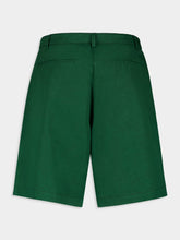 La DoubleJ Solid Green Cotton Linen Boyfriend Shorts