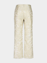 La DoubleJ Cream Peony 24/7 Print Straight-Leg Trousers