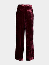 La DoubleJ Solid Burgundy Loose Fit Velvet Pants