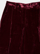 La DoubleJ Solid Burgundy Loose Fit Velvet Pants