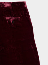 La DoubleJ Solid Burgundy Loose Fit Velvet Pants