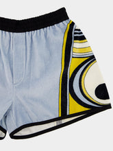 La DoubleJ Peony Placée Blue Terry Cotton Shorts