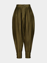La DoubleJ Moss Green Silk Harem Trousers