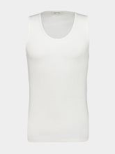 Lemaire Milk White Ribbed Cotton Linen Tank Top