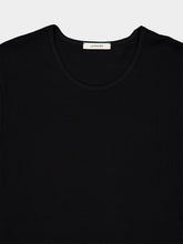 Lemaire Black Ribbed Jersey Scoop-Neck T-Shirt