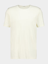 Lemaire Light Cream Ribbed Jersey Scoop-Neck T-Shirt