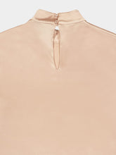 Tom Ford Champagne Mock Neck Blouse Charmeuse