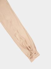 Tom Ford Champagne Mock Neck Blouse Charmeuse