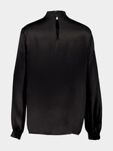 Tom Ford Black Mock Neck Blouse Charmeuse