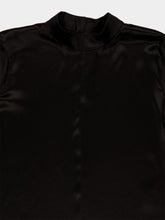 Tom Ford Black Mock Neck Blouse Charmeuse