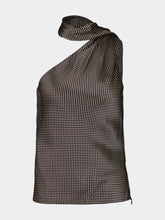 Tom Ford Black Polka Dot One-Shoulder Satin Top