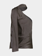 Tom Ford Black Polka Dot One-Shoulder Satin Top