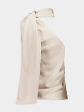 Tom Ford Silver Grey One-Shoulder Scarf Detail Top