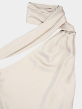 Tom Ford Silver Grey One-Shoulder Scarf Detail Top