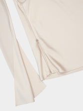 Tom Ford Silver Grey One-Shoulder Scarf Detail Top