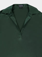 Tom Ford Moss Green Silk Satin Polo Shirt