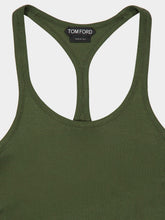 Tom Ford Dark Pine Ribbed Silk Tank Top