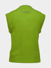 Marni Kiwi Green Wool-Cashmere Floral Vest