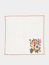 Les Ottomans Tropical Embroidered bird napkin and placemat set