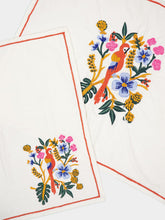 Les Ottomans Tropical Embroidered bird napkin and placemat set