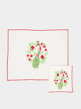 Les Ottomans Tropical peacock napkin and placemat set