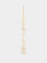 Jean Roger Glossy White Tulipe Large Ceramic Candle Holder