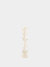 Jean Roger Glossy White Tulipe Medium Ceramic Candle Holder