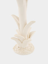 Jean Roger Glossy White Tulipe Medium Ceramic Candle Holder