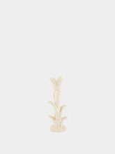 Jean Roger Glossy White Tulipe Small Ceramic Candle Holder
