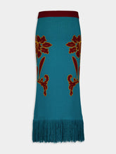 Paula Turner Jacquard Skirt With Fringes