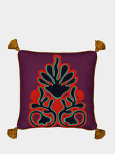 Paula Living Onyx Embroidered Burgundy Cushion