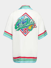 Casablanca White Casa Way World Series Cuban Collar Silk Shirt