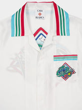 Casablanca White Casa Way World Series Cuban Collar Silk Shirt