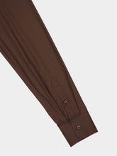 Prada Ebony Brown Stretch Cotton Slim Shirt