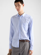Prada Sky Blue and White Striped Cotton Shirt