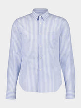 Prada Sky Blue and White Striped Cotton Shirt