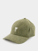 Ami Paris Green Embroidered Cap