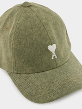 Ami Paris Green Embroidered Cap