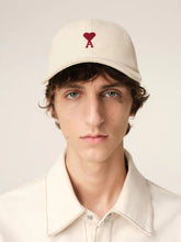 Ami Paris Cream Logo Embroidered Cap