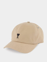 Ami Paris White Coffee Cotton Ami De Coeur Embroidery Cap