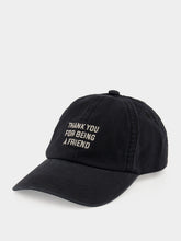 Ami Paris Black Washed Cotton Embroidered Cap