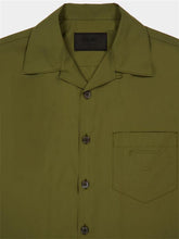 Prada Short-Sleeve Poplin Cotton Shirt in Military Green