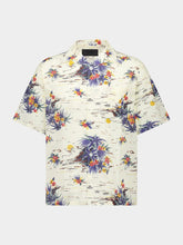 Prada Cream Hawaii Print Short-Sleeve Shirt