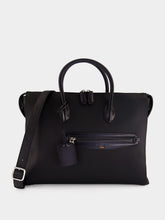 Santoni Black Leather Laptop Bag