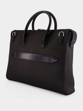 Santoni Black Leather Laptop Bag
