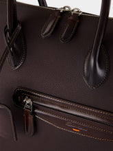 Santoni Dark Brown Leather Laptop Bag