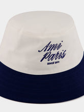 Ami Paris Blue and White Cotton Bucket Hat