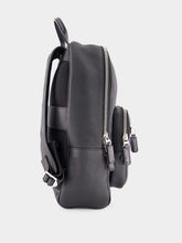 Santoni Black Tumbled Leather Backpack