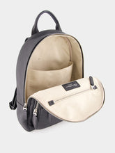 Santoni Black Tumbled Leather Backpack