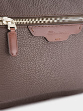 Santoni Brown Leather Backpack